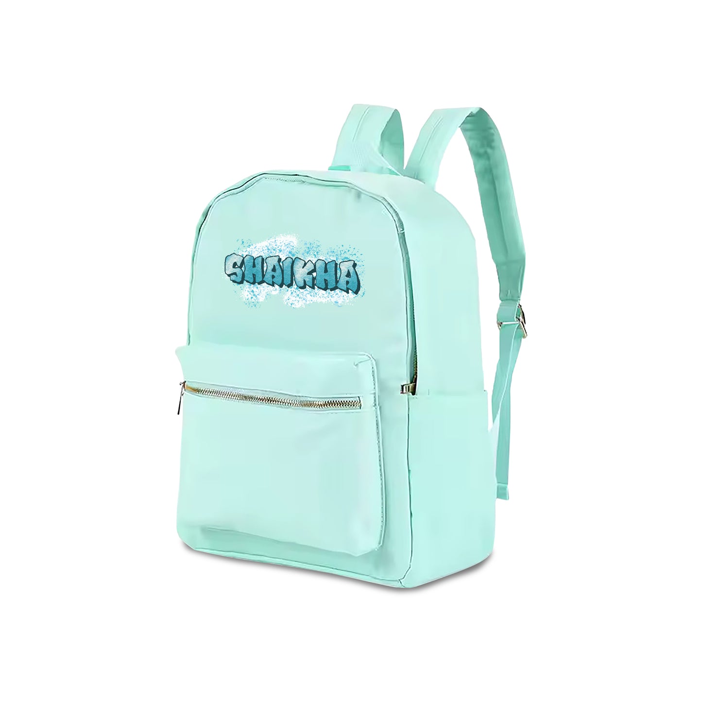 Mint  Color School Backpack 2025 - Graffiti