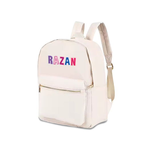 Nude Color School Backpack 2025 - Letter Design