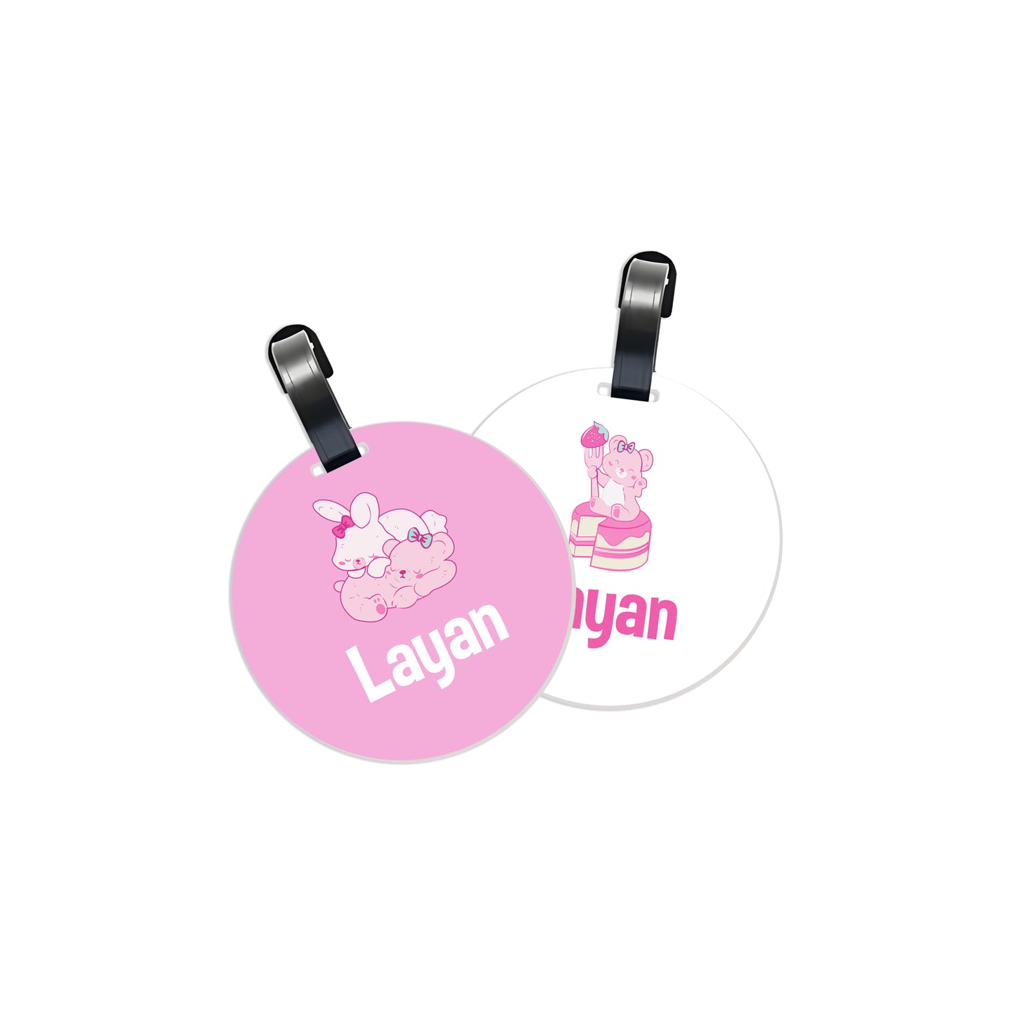 School Tags D151 -  Rabbit & Bear