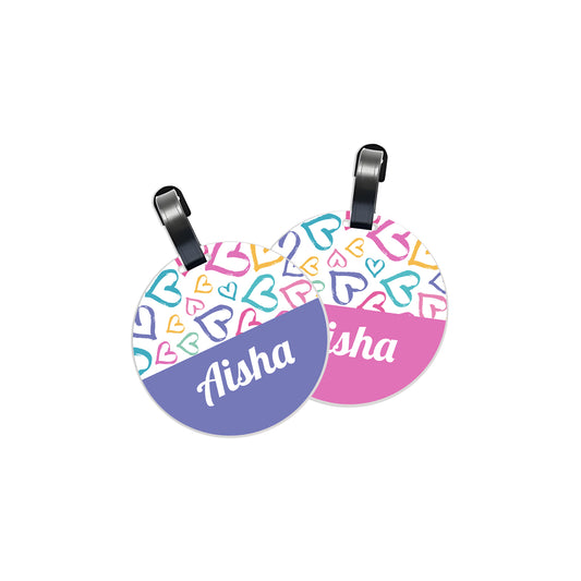 School Tags D163 - Heart Pattern