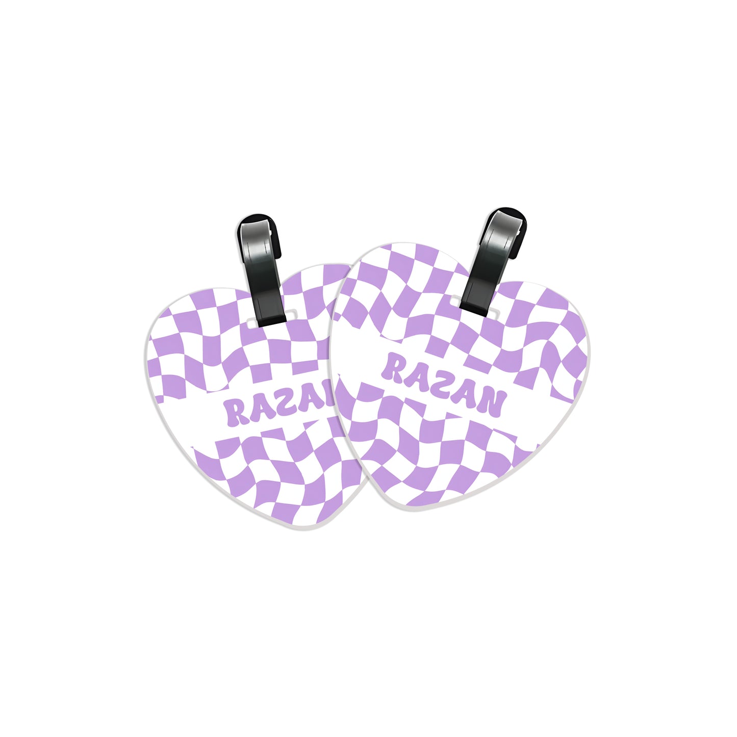 School Tags D147 - Purple Retro Check Pattern