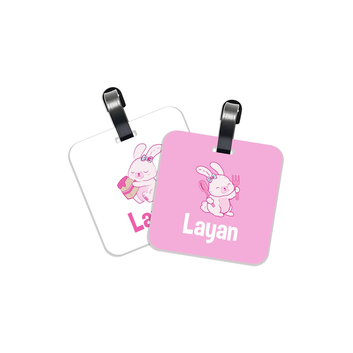 School Tags D151 -  Rabbit & Bear