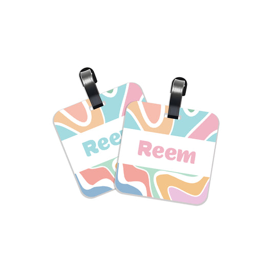 School Tags D164 - Color Waves