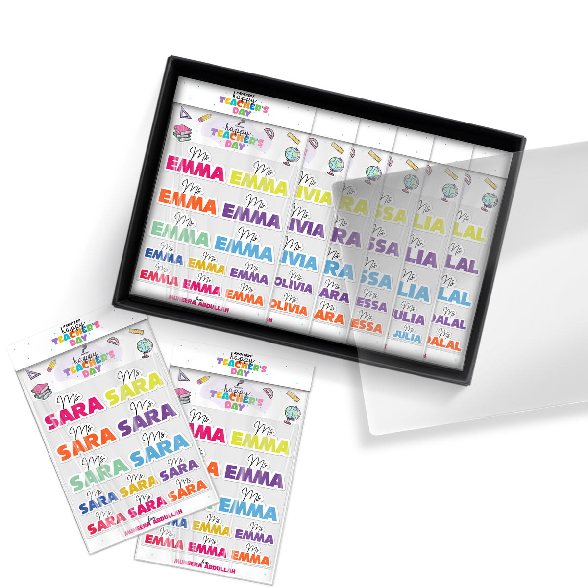 Teachers Day Custom Name Sticker Gift Pack
