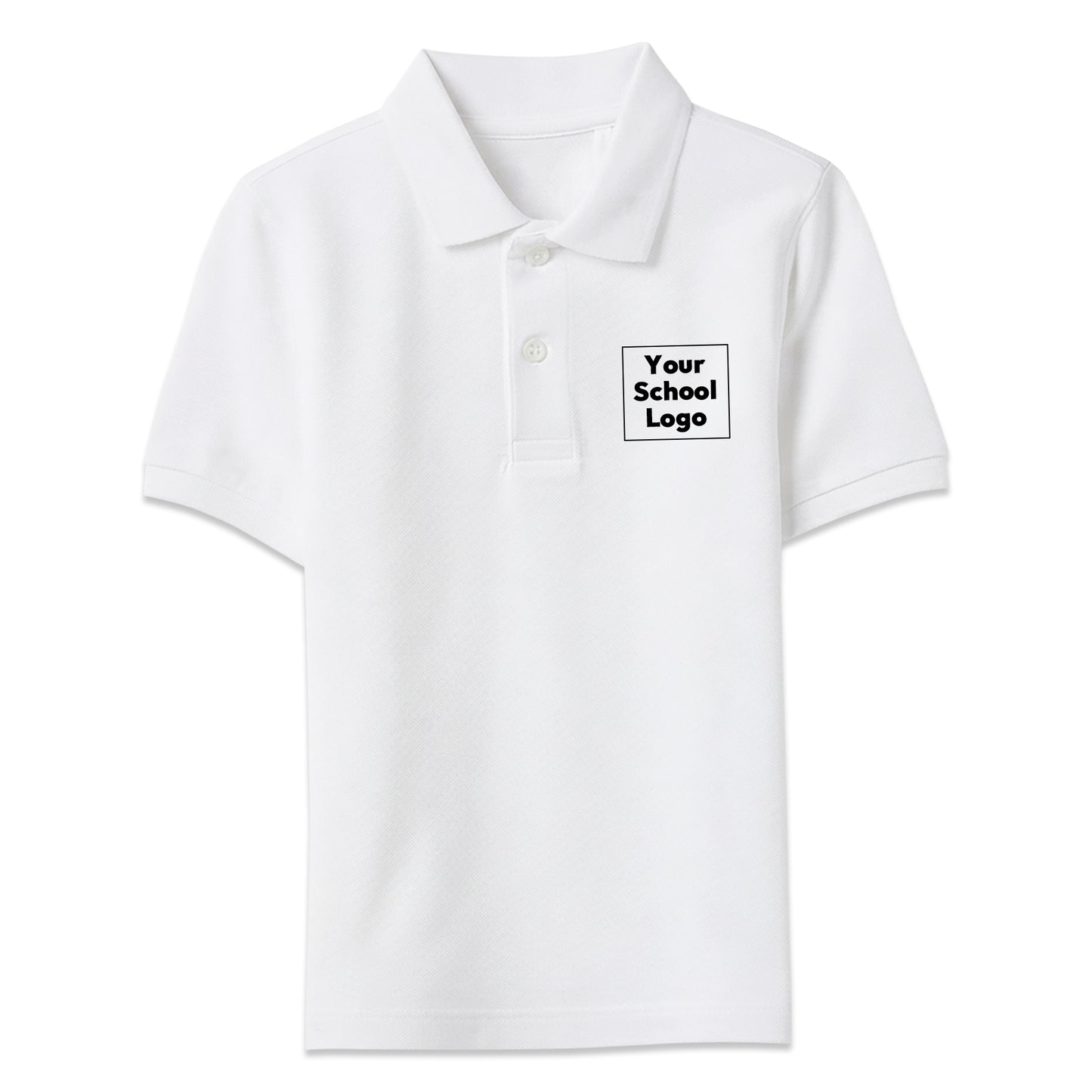 School Logo White Polo T-Shirt