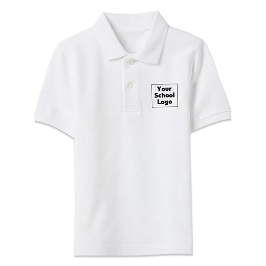 School Logo White Polo T-Shirt