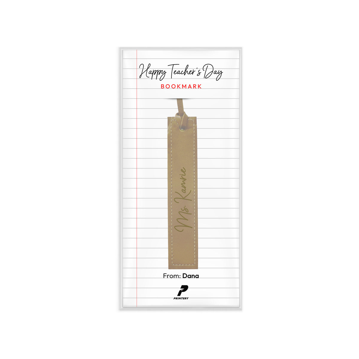 Teachers Day Leather Bookmark