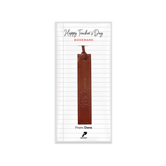 Teachers Day Leather Bookmark