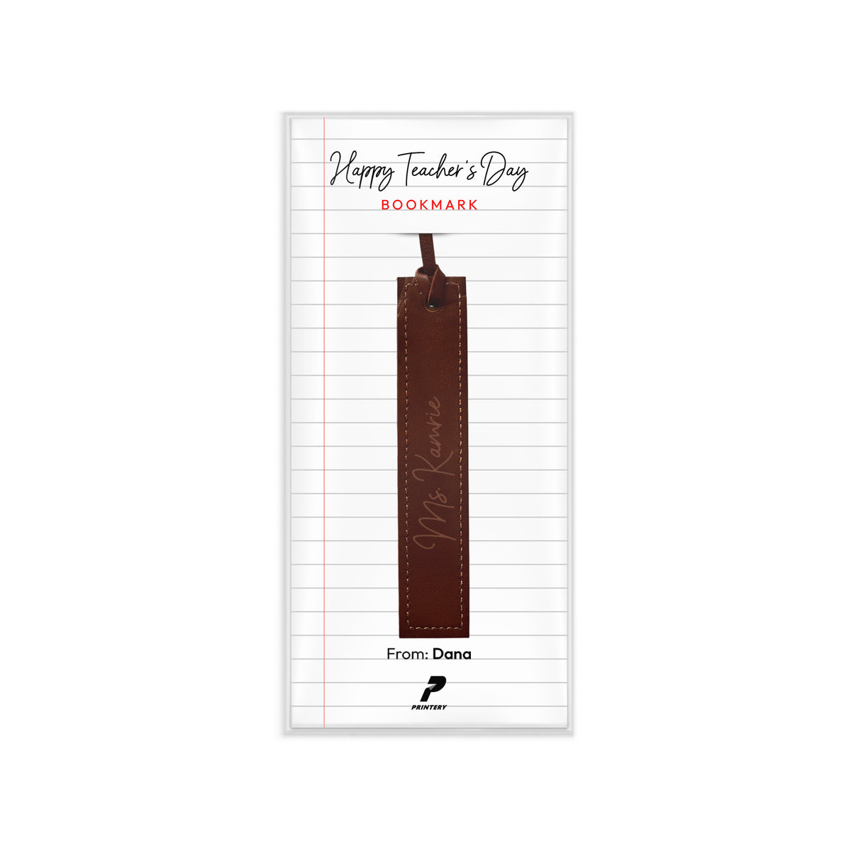 Teachers Day Leather Bookmark