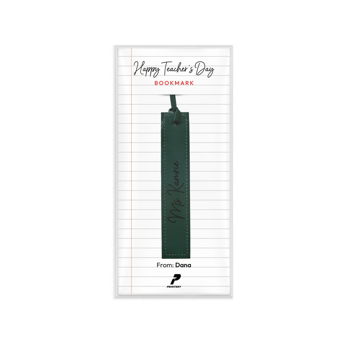 Teachers Day Leather Bookmark