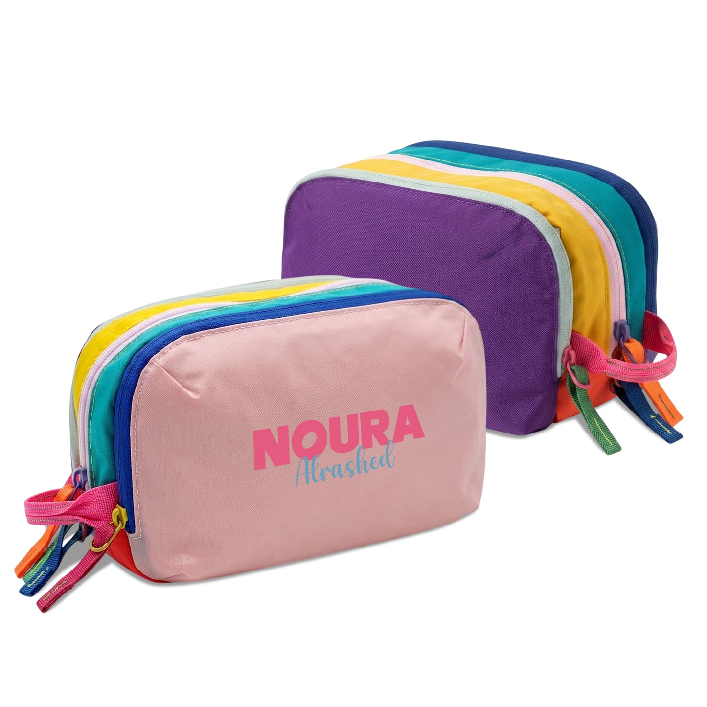 Multi-Zip Pencil Pouch Pink/Purple