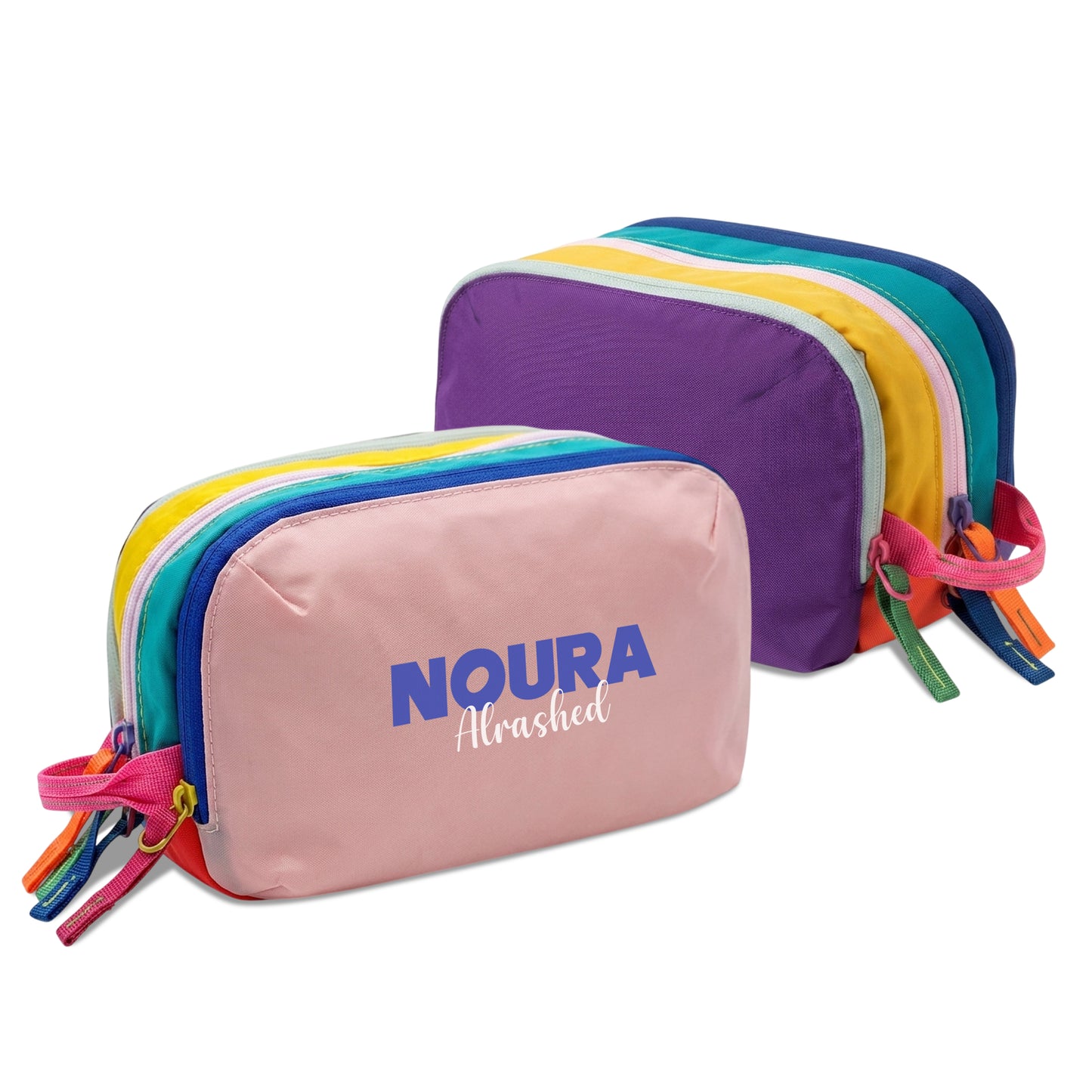 Multi-Zip Pencil Pouch Pink/Purple