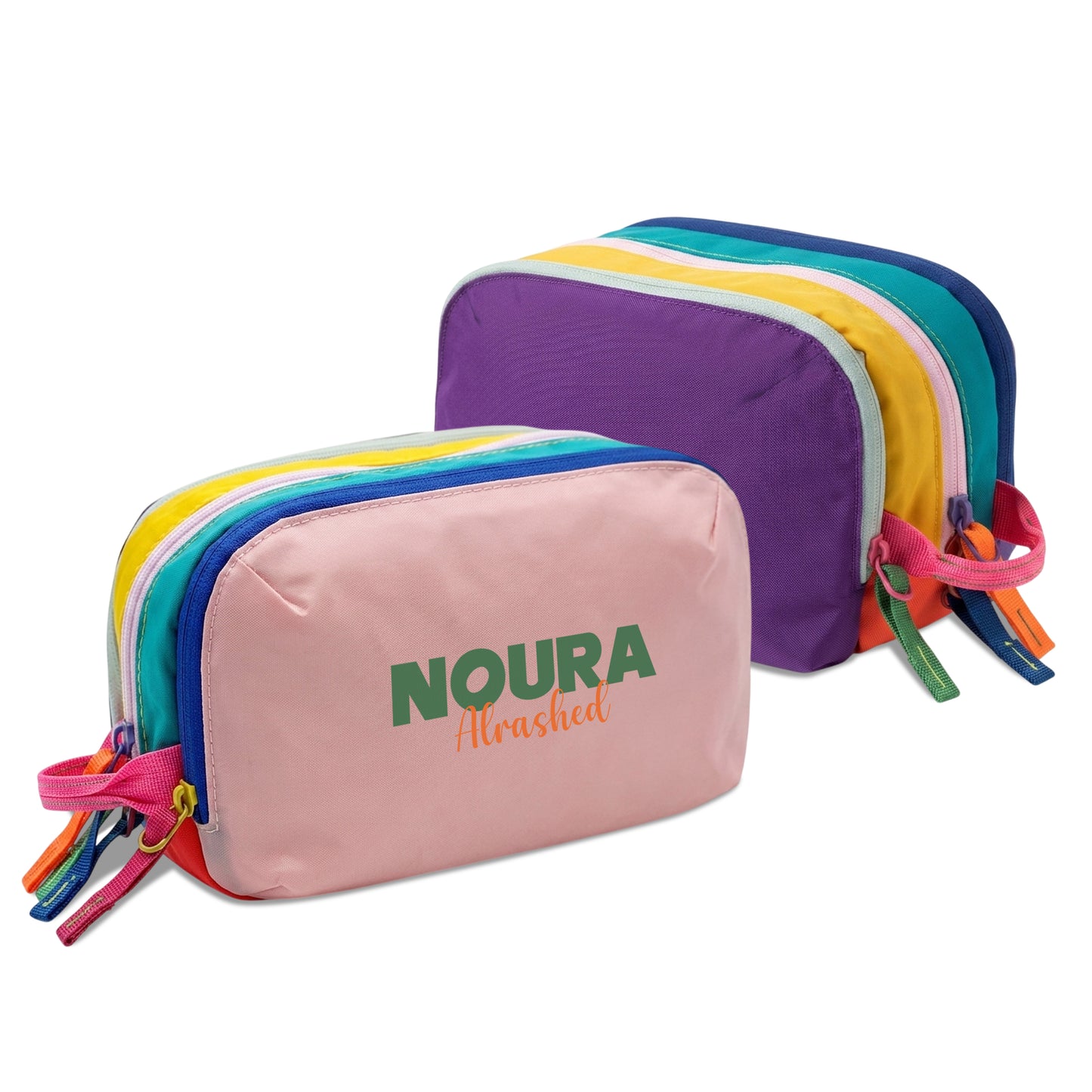 Multi-Zip Pencil Pouch Pink/Purple