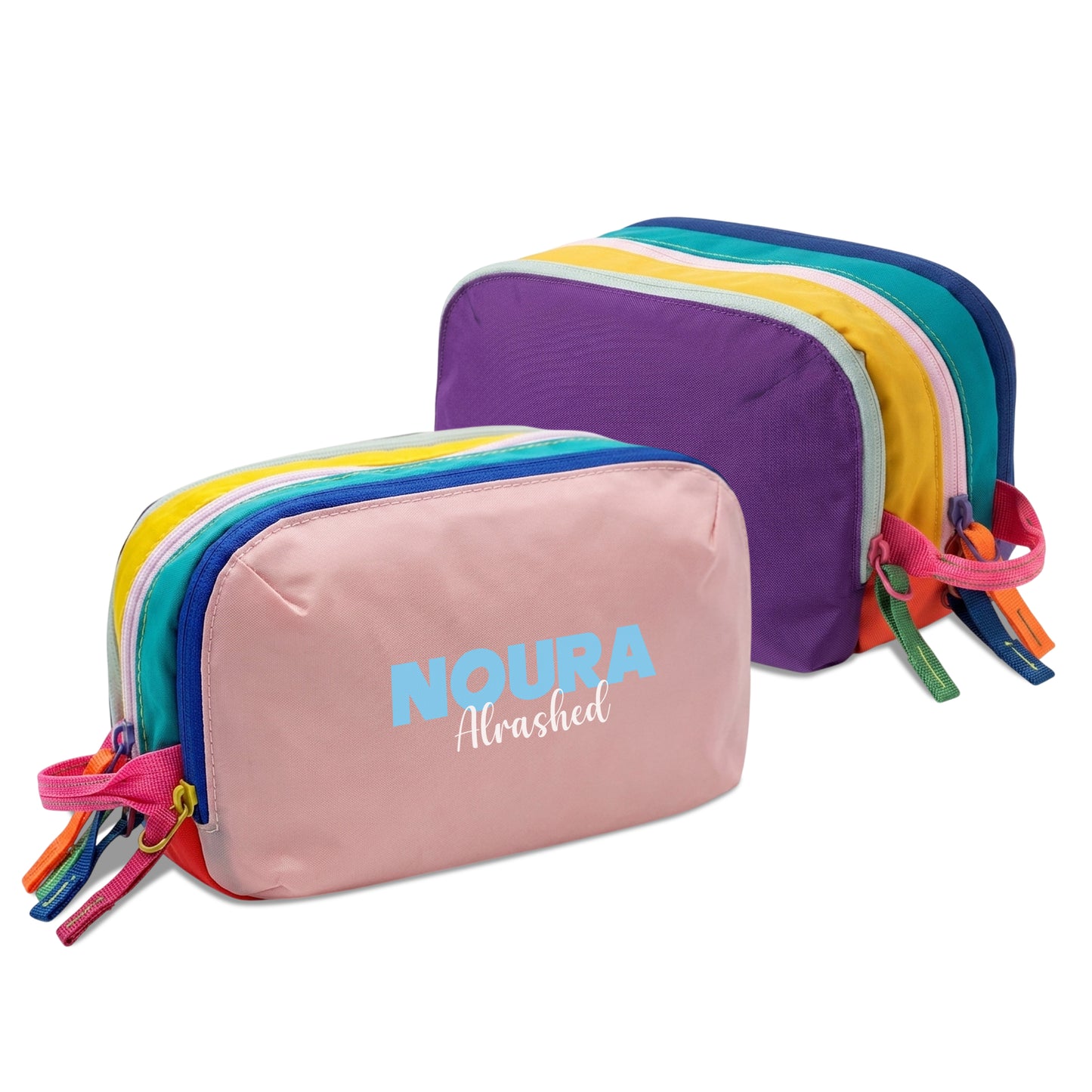 Multi-Zip Pencil Pouch Pink/Purple