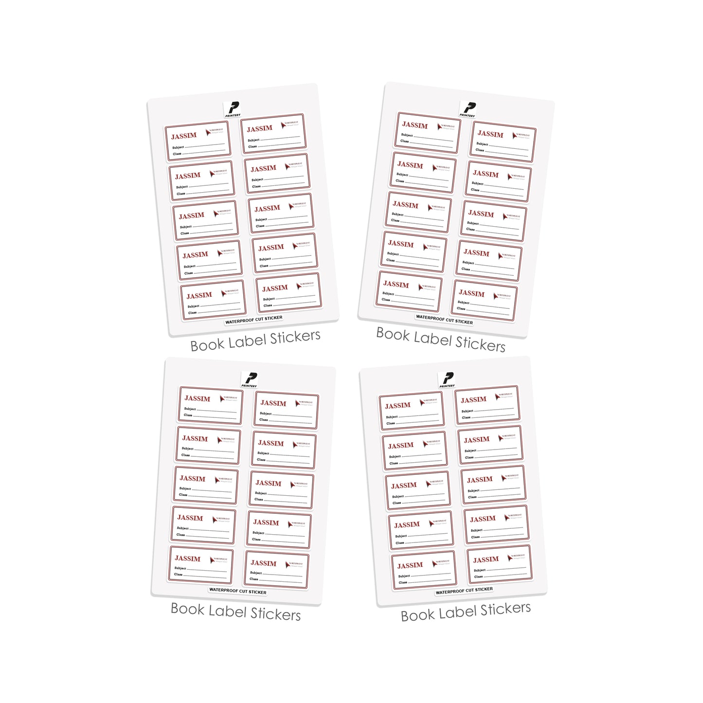 Northwest Bilingual School Customized Labels