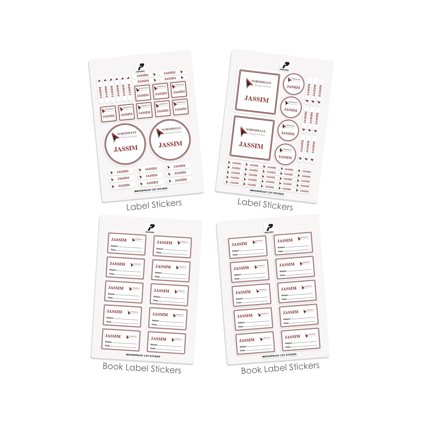 Northwest Bilingual School Customized Labels