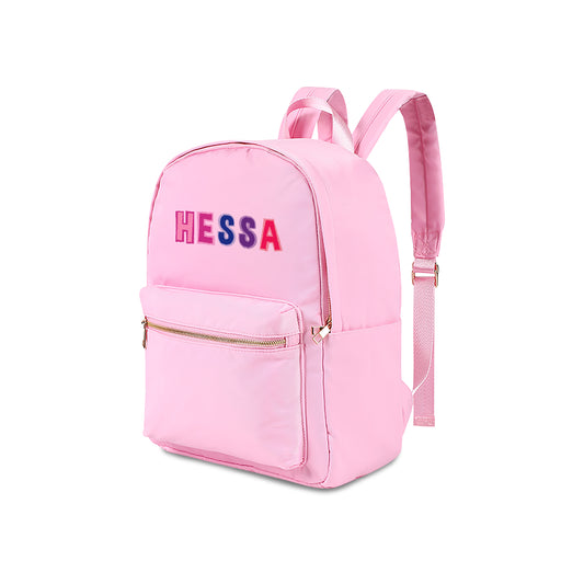 Pink School Backpack 2025 - Letter Design