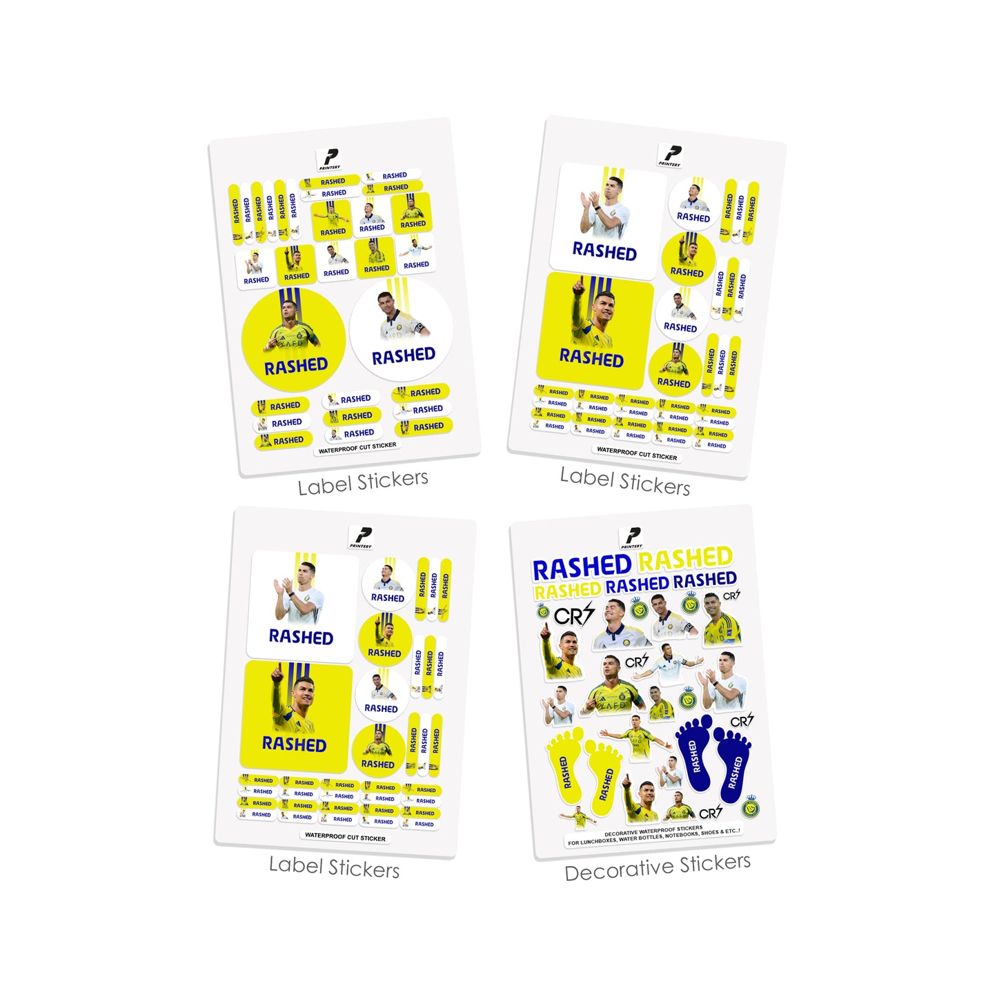 School Label Stickers Pack D168 - Ronaldo