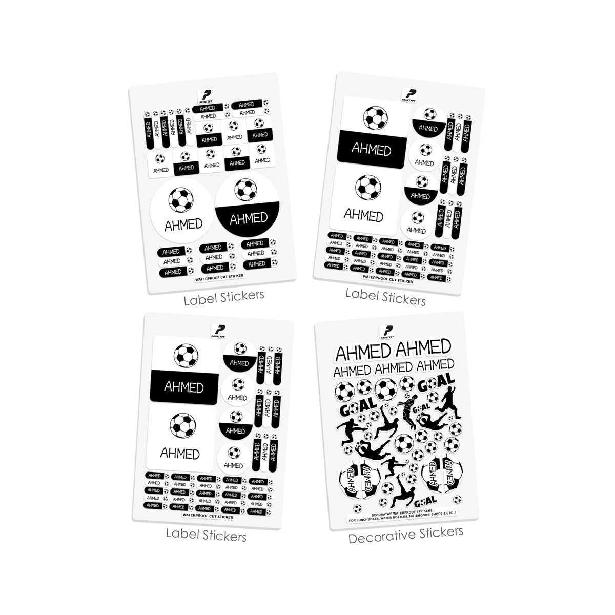 School Label Stickers Pack D187 - Football