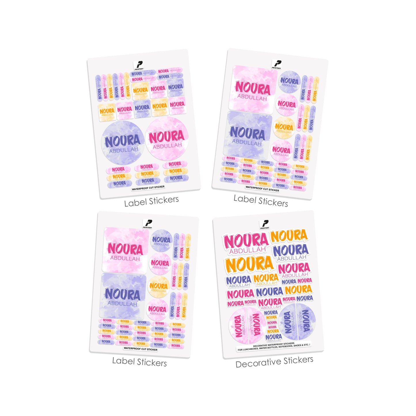 School Label Stickers Pack D172 - Girl