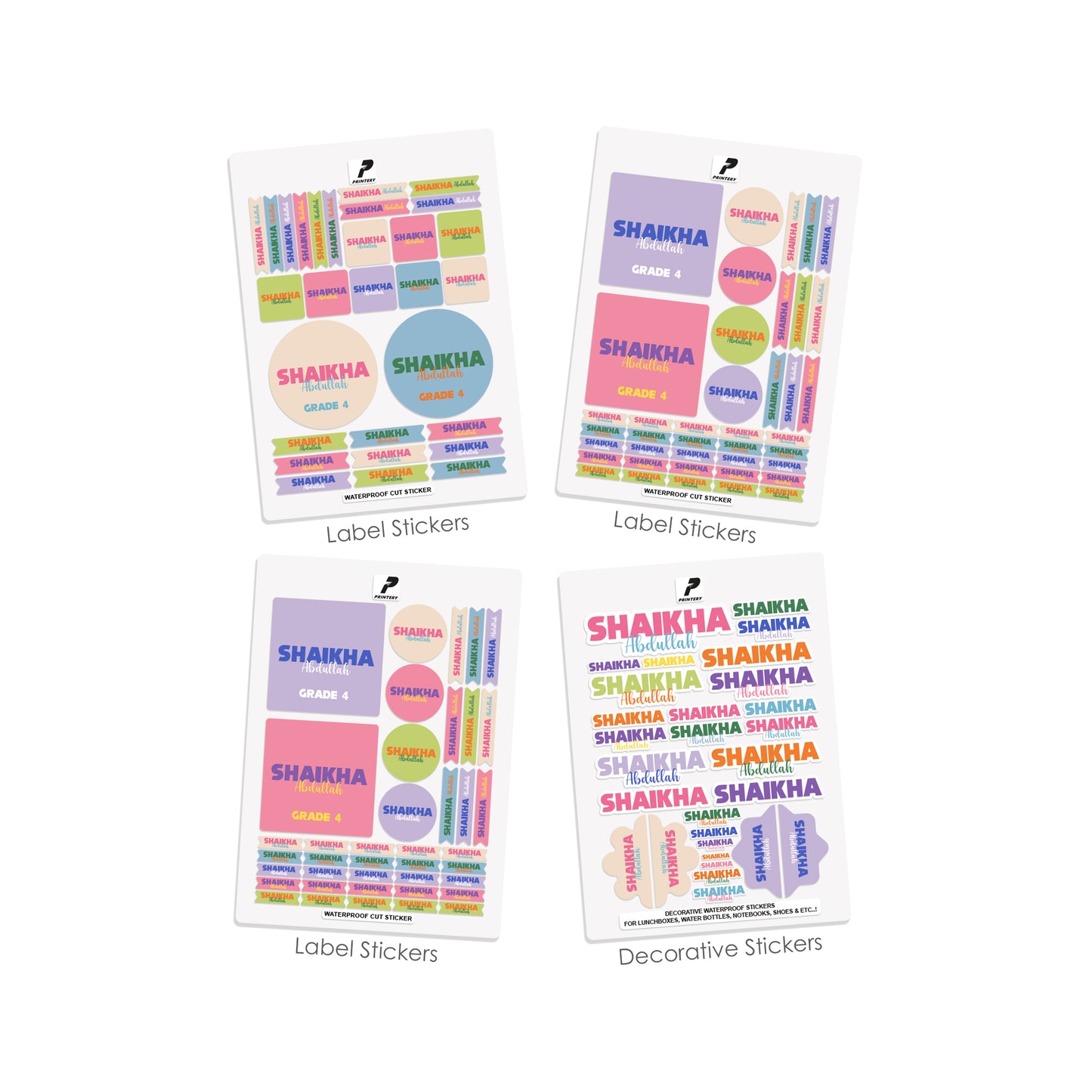 School Label Stickers Pack D176