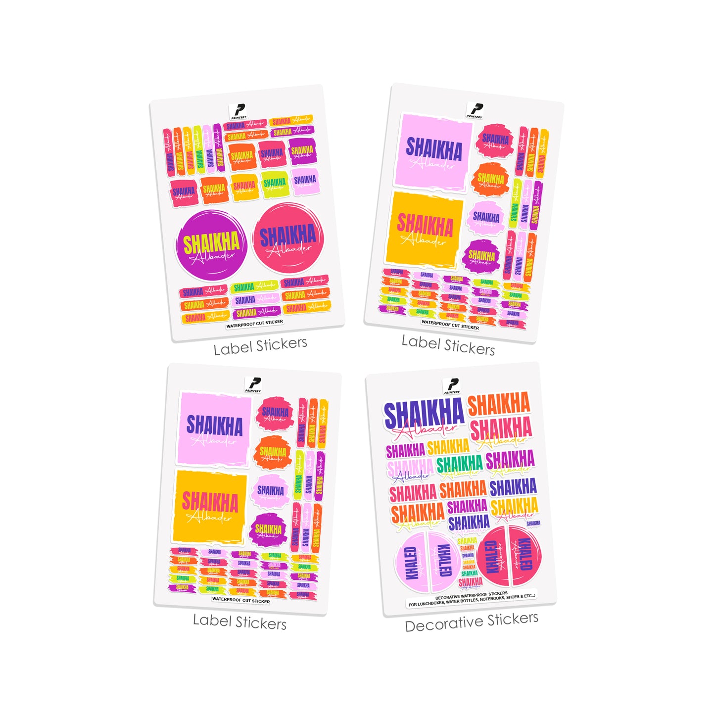 School Label Stickers Pack D178 - Girl