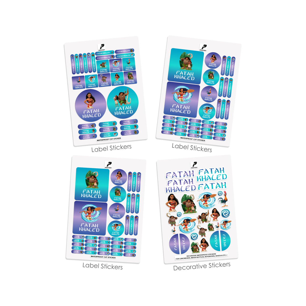 School Label Stickers Pack D185 - Moana