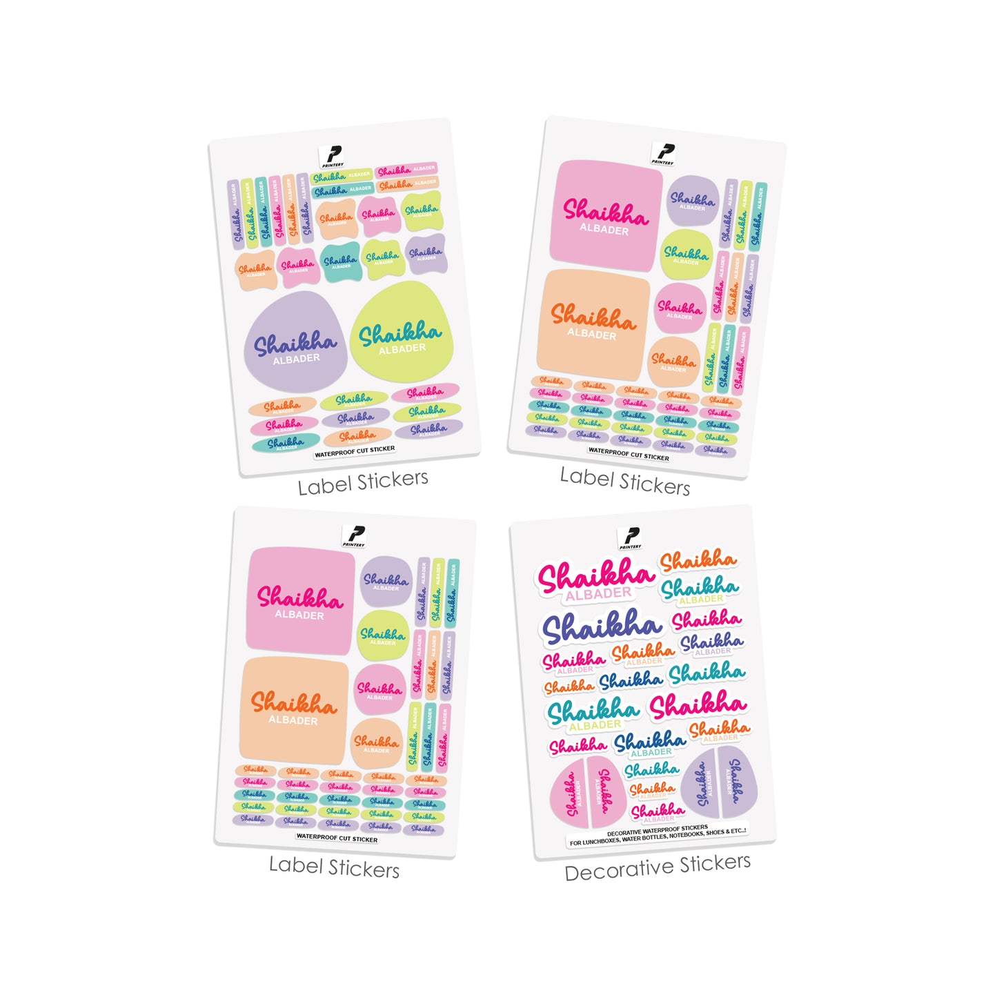 School Label Stickers Pack D173 - Girl