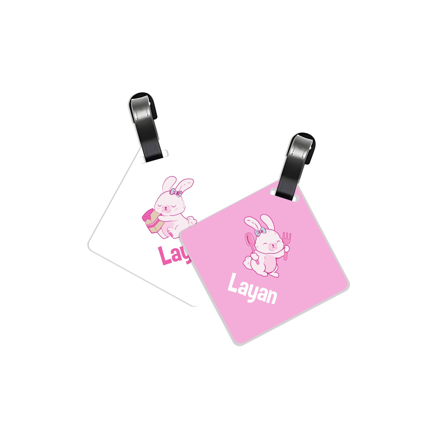 School Tags D151 -  Rabbit & Bear