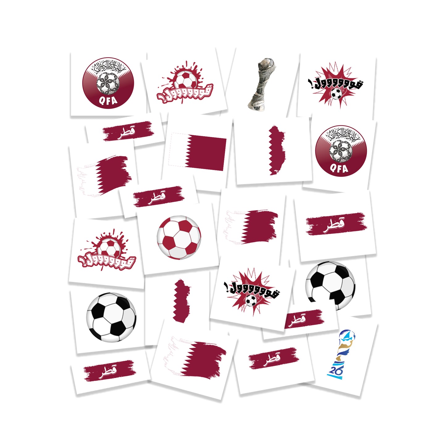 Qatar Khaleeji Football Tattoo Pack