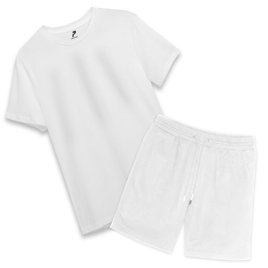 White T-Shirt & Shorts Set