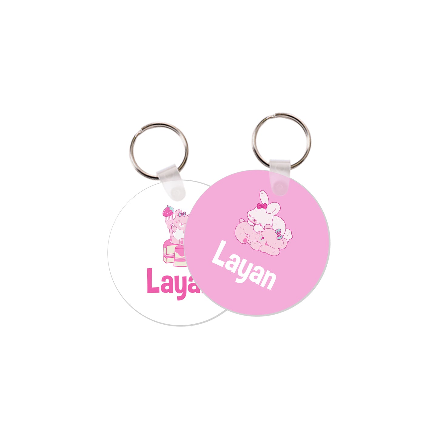 School Tags D151 -  Rabbit & Bear