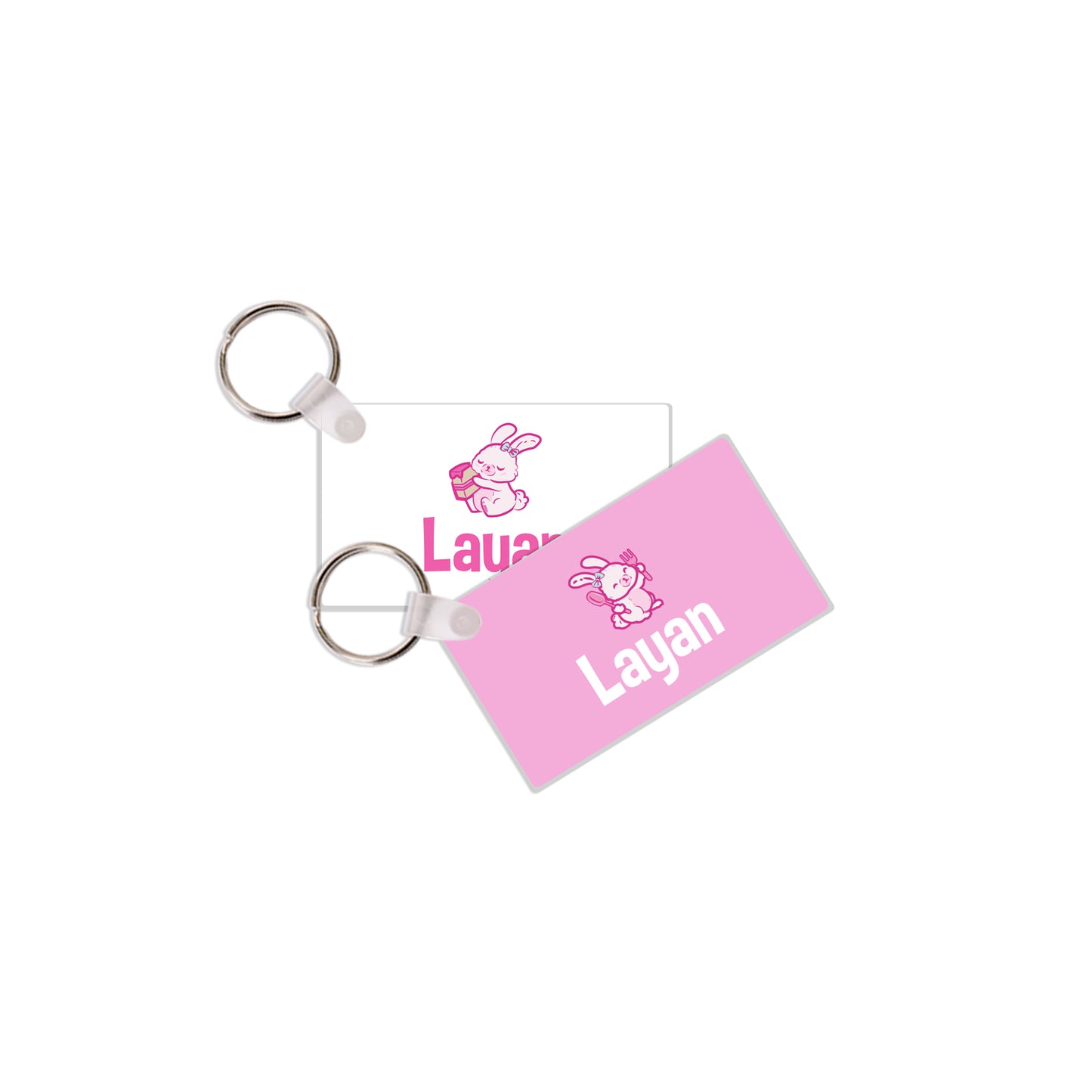 School Tags D151 -  Rabbit & Bear